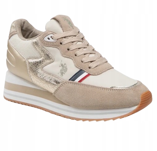 U.s. Polo Assn. Dámské Sportovní Boty Béžové Se Zlatými Vložkami 41 Tla