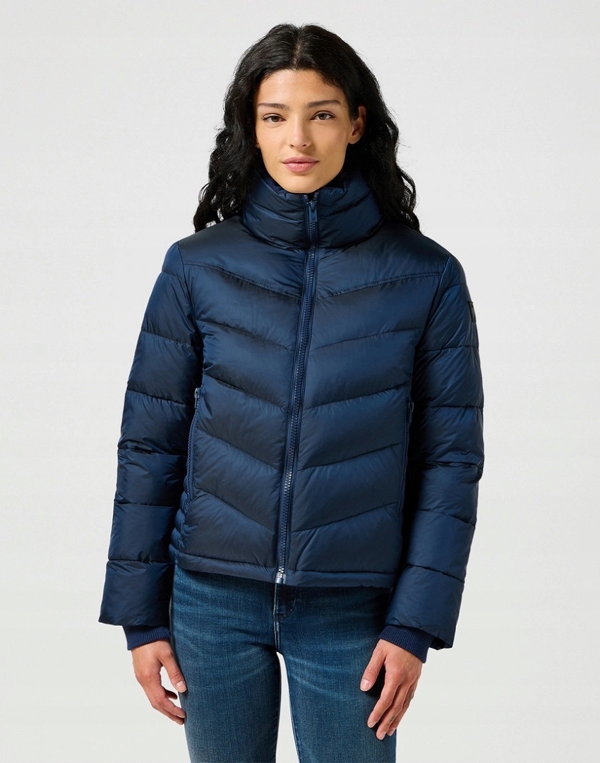 Dámská přechodová bunda Wrangler Short Puffer Jacket Navy 112356503 L