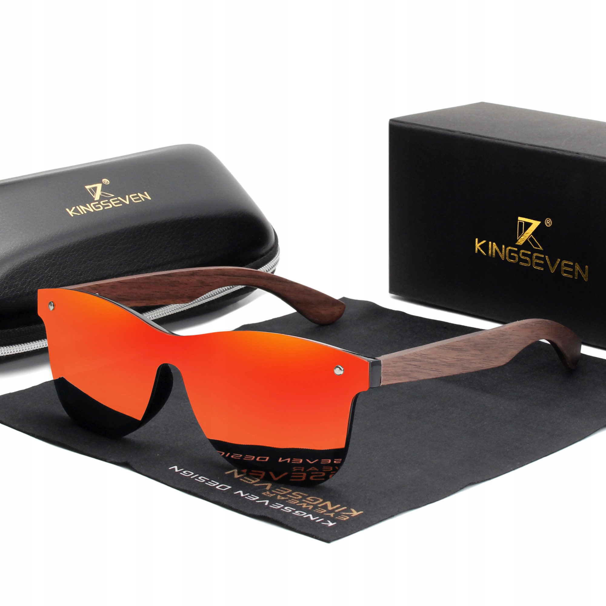 

Okulary przeciwsłoneczne Kingseven UV400 Drewniane