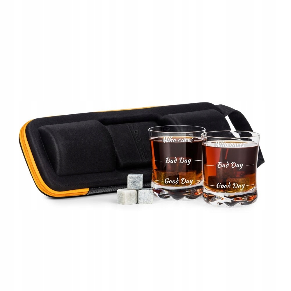 

Zestaw Miłośnika Whisky szklanki kamienie etui Who