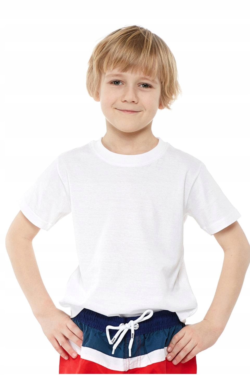 

T-shirt podkoszulek biały gładki bawełna r.134-140
