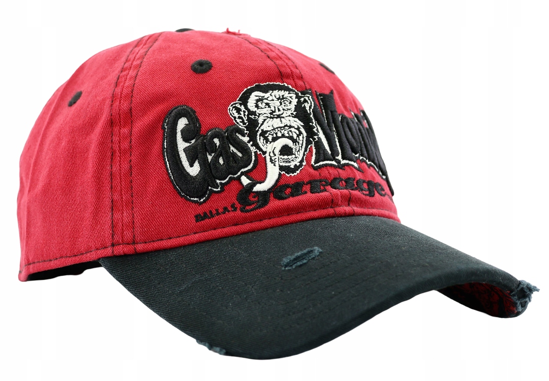 Čepice čepice s kšiltem Gas Monkey Garage 54-59 Cm Výšivka Červená