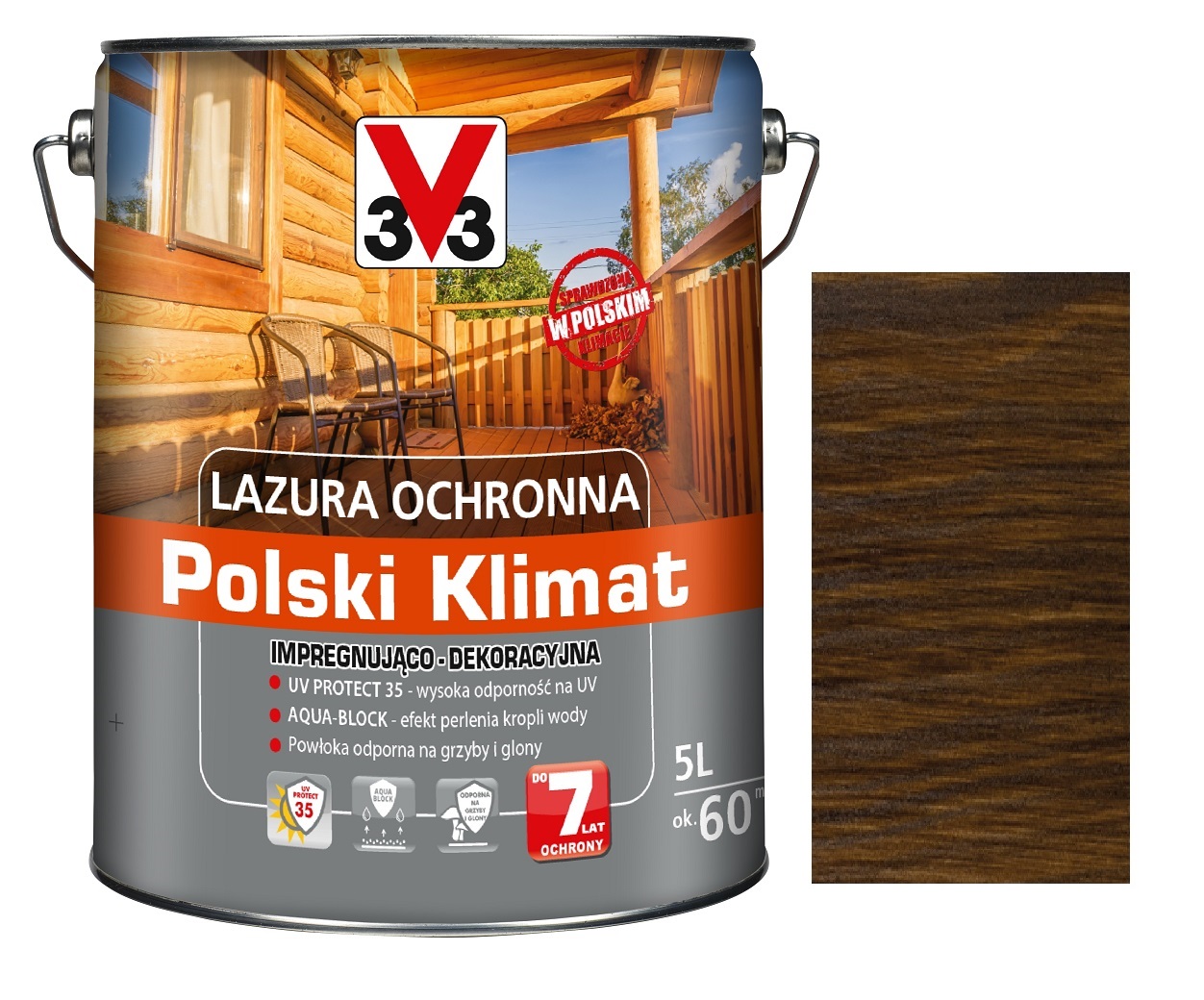 

Lazura V33 Polski Klimat 7LAT Orzech 5L