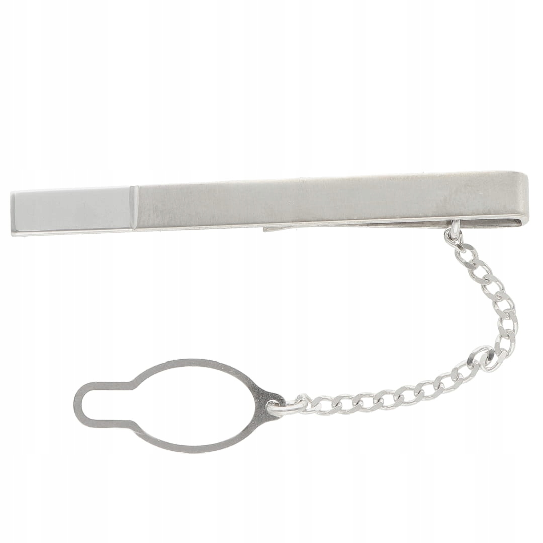 Saténová spona na kravatu, stříbro rhodiované