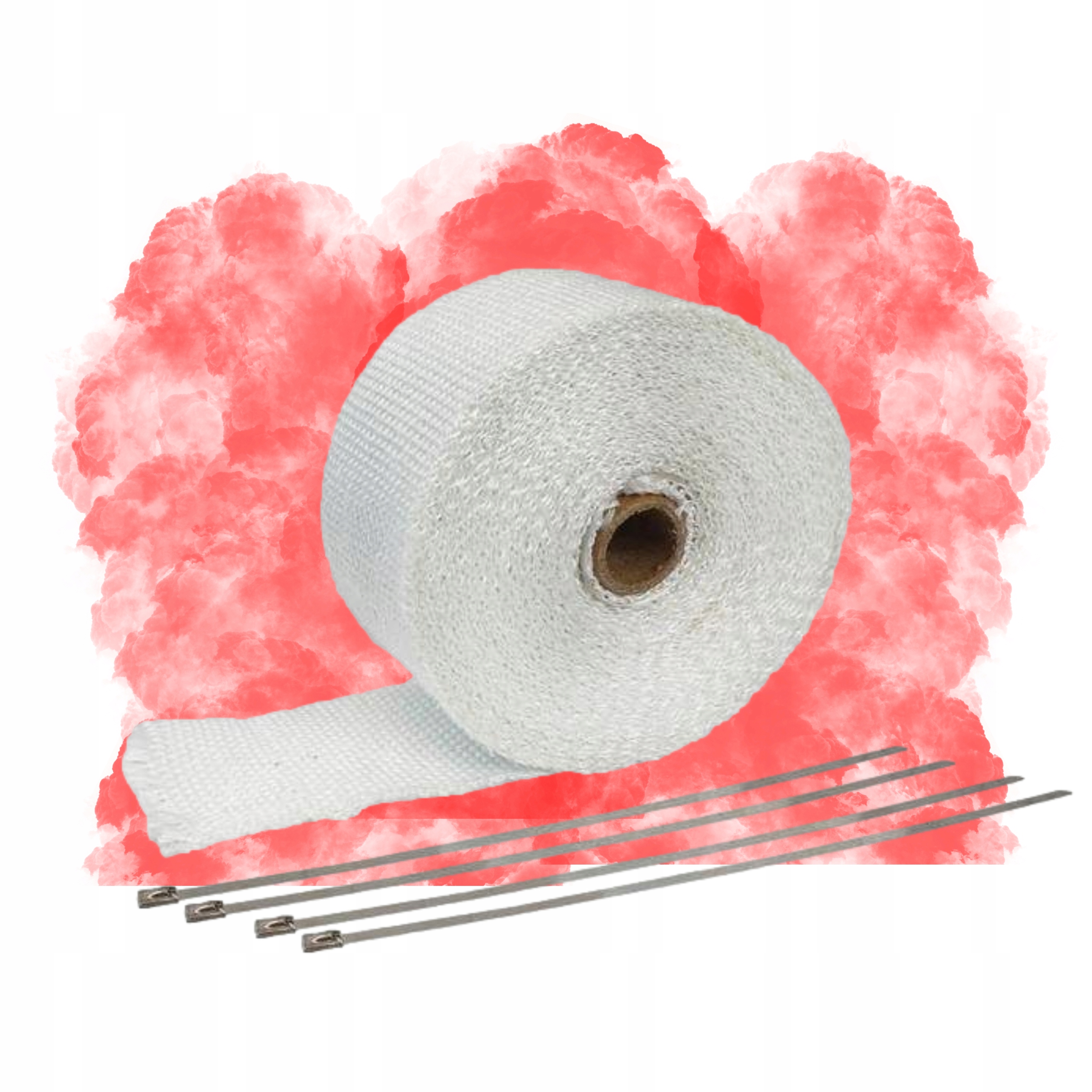 TAŚMA TERMICZNA BIAŁA 1MM 10METRÓW + OPASKI