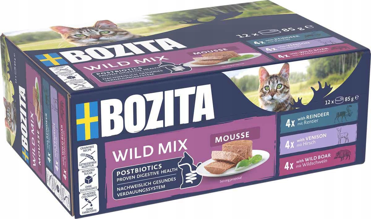 Bozita Pěna S Mixem Divokých Vlhkých Maslacích Krabiček 12 X 85GR