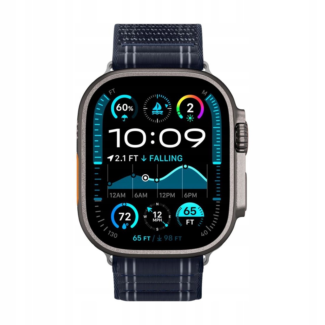 Pasek do Apple Watch 44 mm Spigen WBF0 nylonowy granatowy