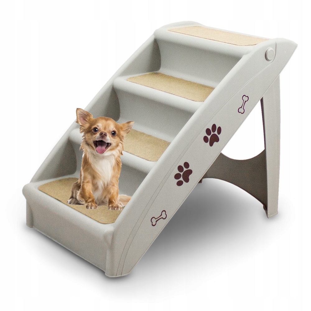 Levně Schodky pro psa kočku skládací, lehké, plastové, do 100 kg, 4-stupňové