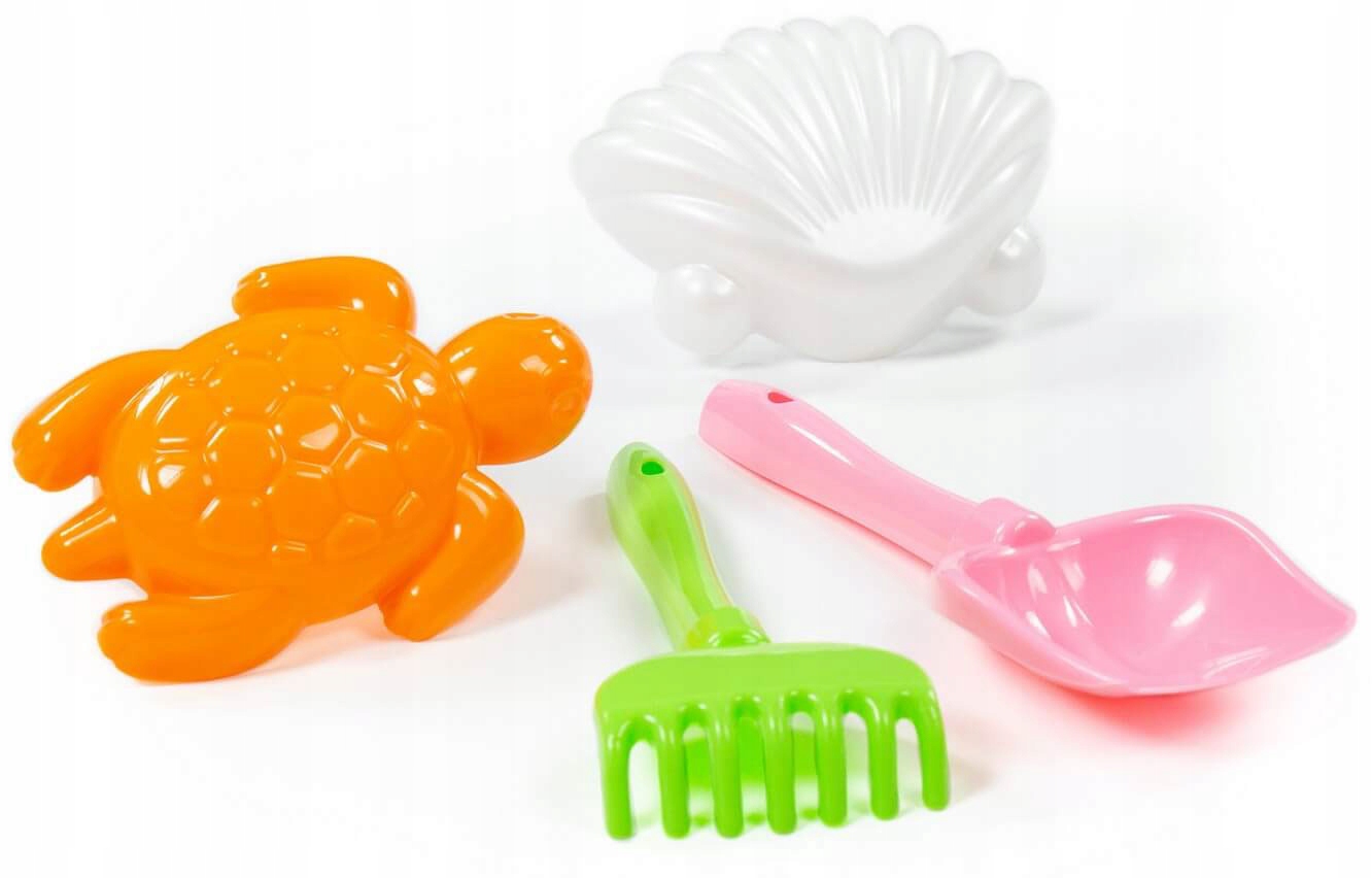 Zestaw do piasku łopatka+grabki, 2 foremki EAN (GTIN) 5904954057552