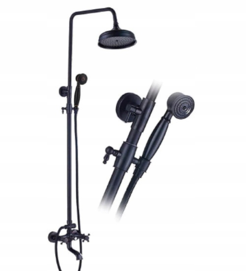 Sprchový Set, Dažďová Sprcha, Čierny Matný Výtok