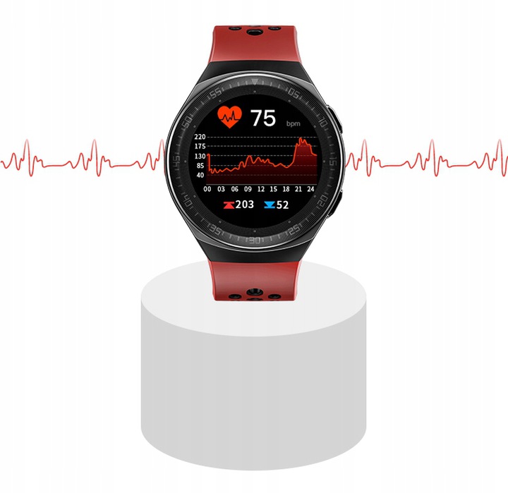 ZEGAREK SMARTWATCH Męski MT3 BLACK RED + PREZENT Komunikacja Wi-Fi sieć GSM