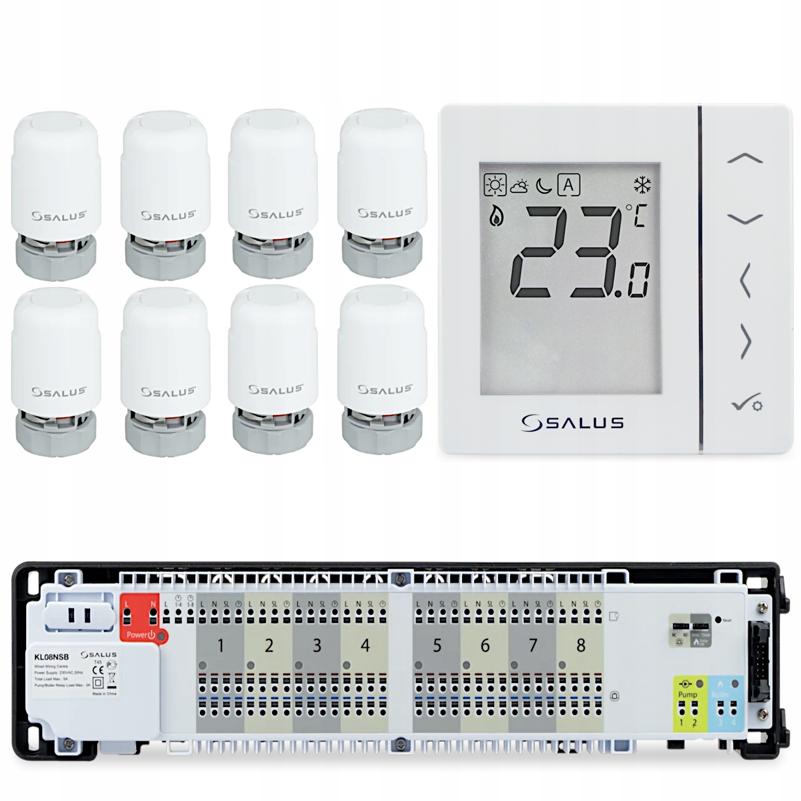 Sada Podlahového Vykurovania Salus Lišta Regulátor VS35W Pohon T30NC