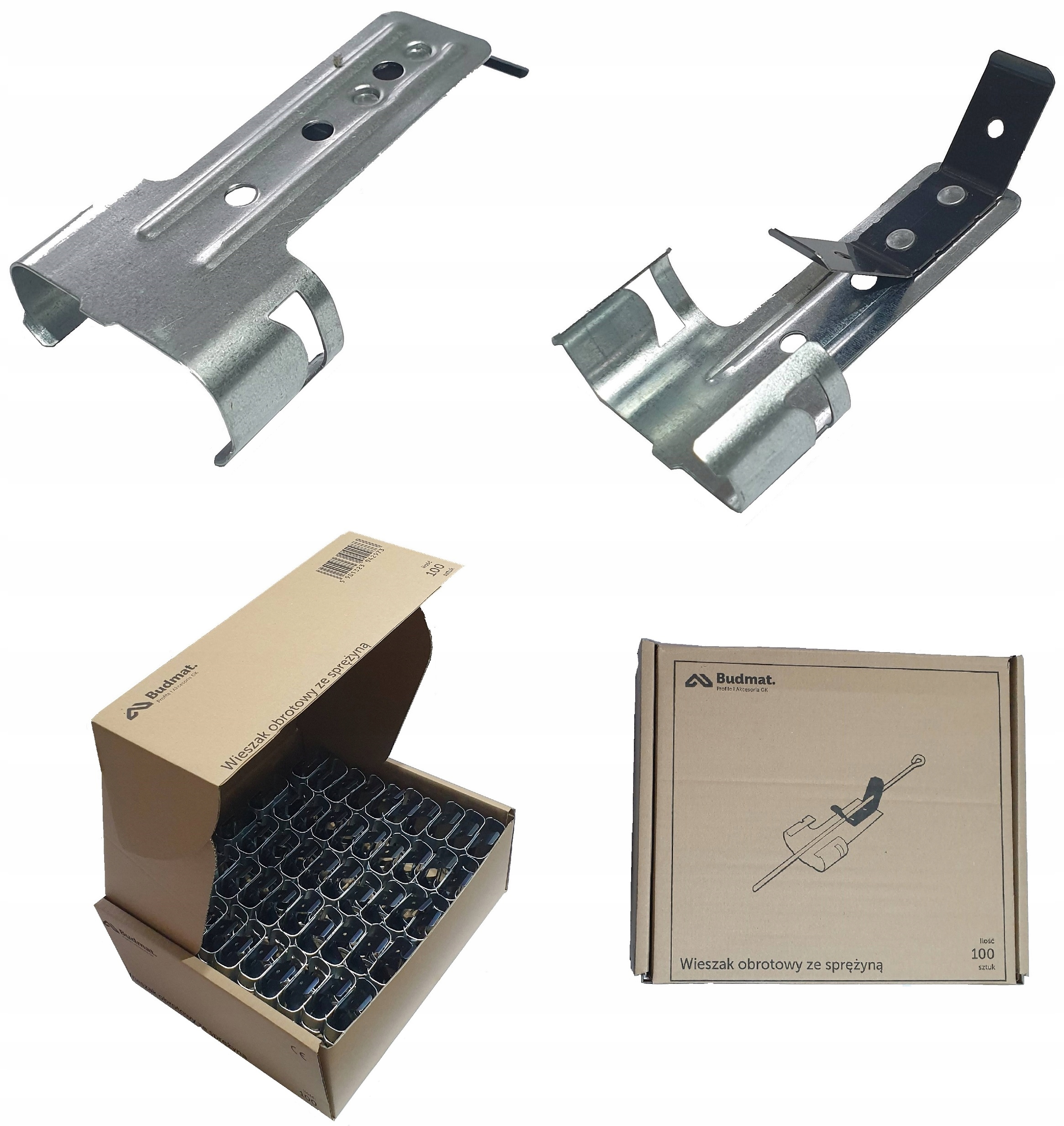 BUDMAT WIESZAK OBROTOWY ZE SPRĘŻYNĄ CD GK 100SZT