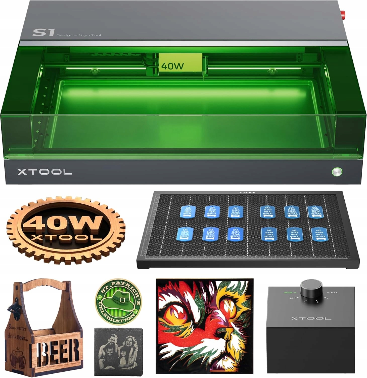 xTool S1 Maszyna do grawerowania laserowego 40W 600 mm/s obszar 498x319 mm