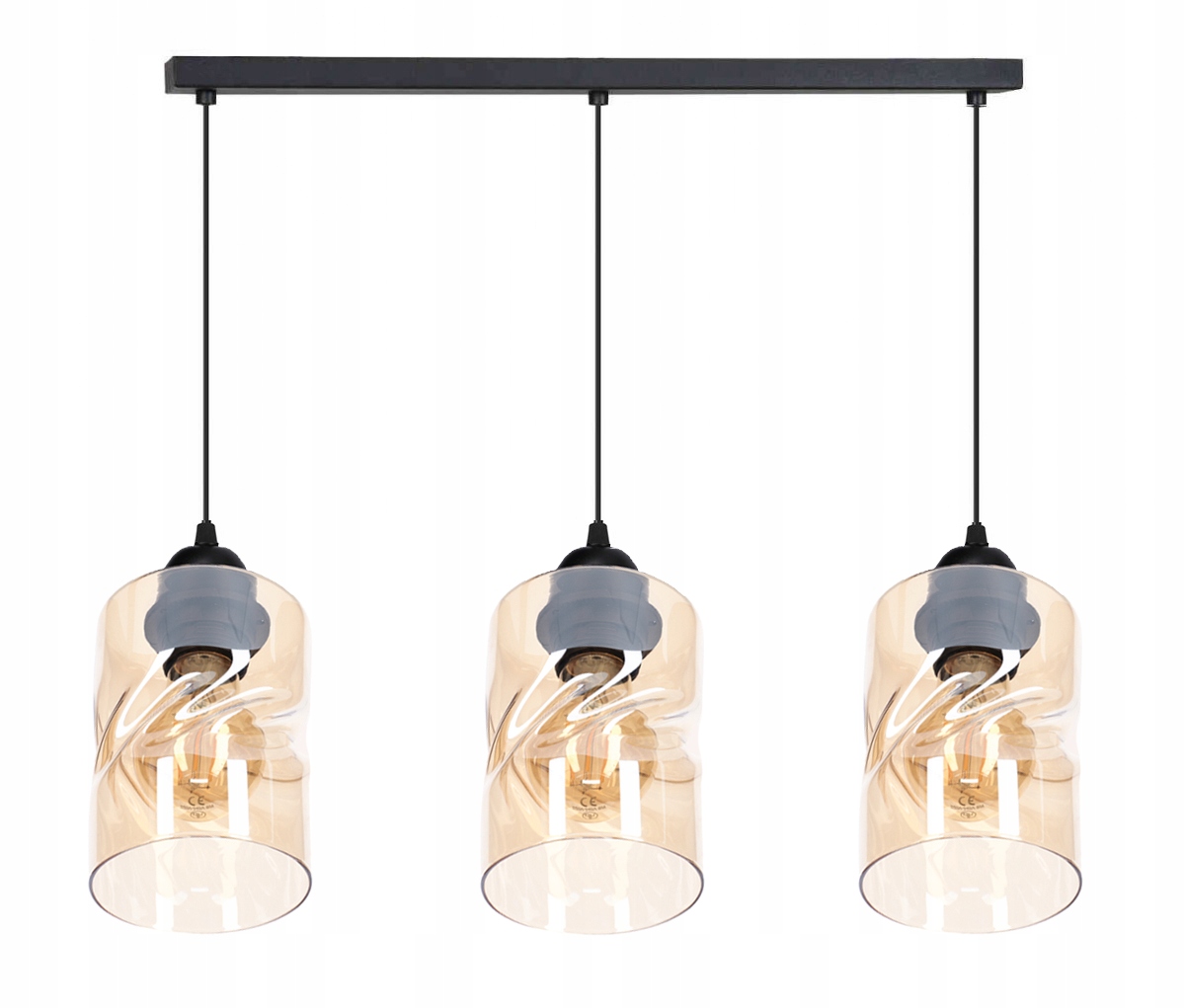 

Lampa Wisząca Żyrandol Loft 3 Szklana Nad Stół Led
