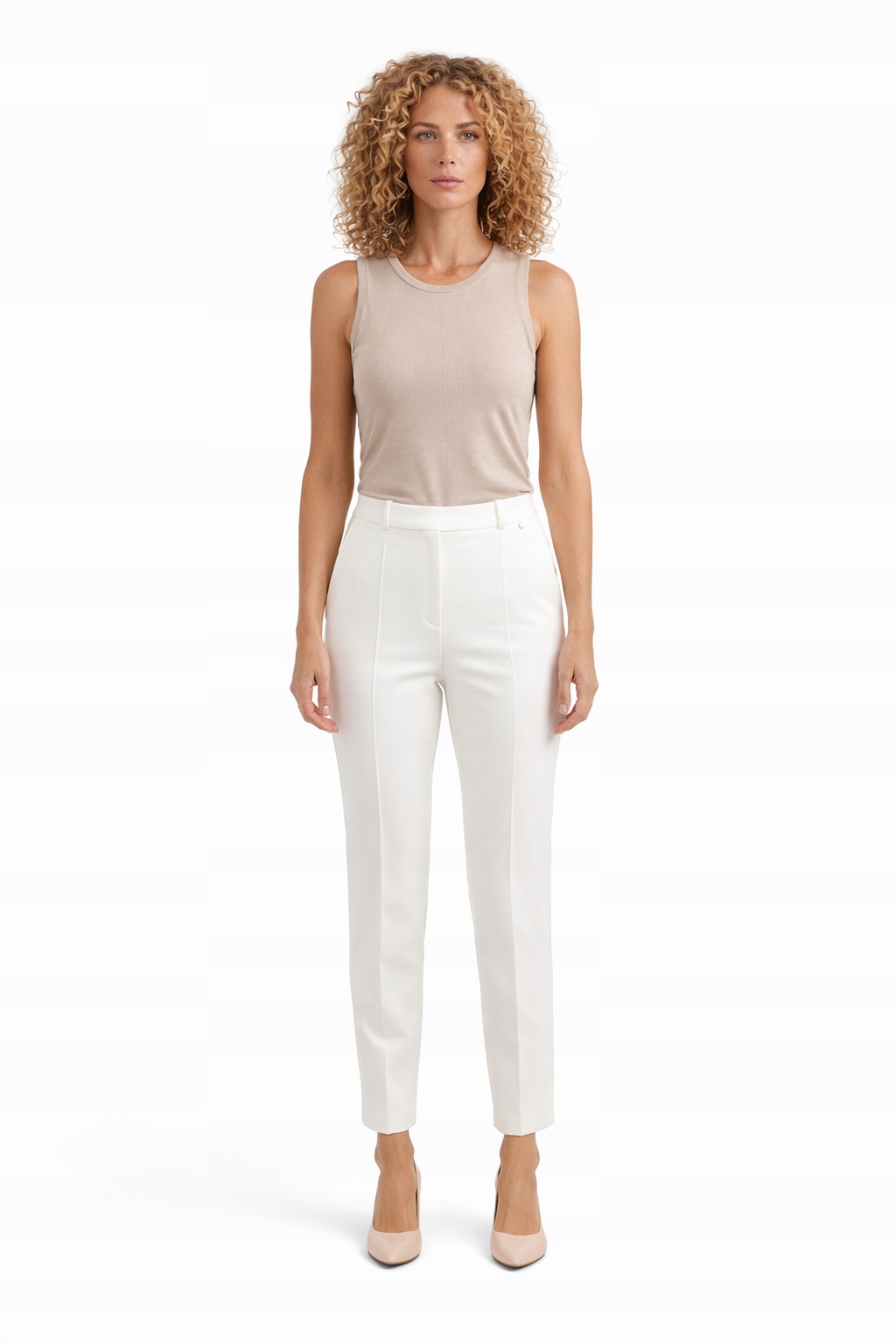 Artigli Ecru Elegantní Kalhoty S Prošíváním 44 I4B