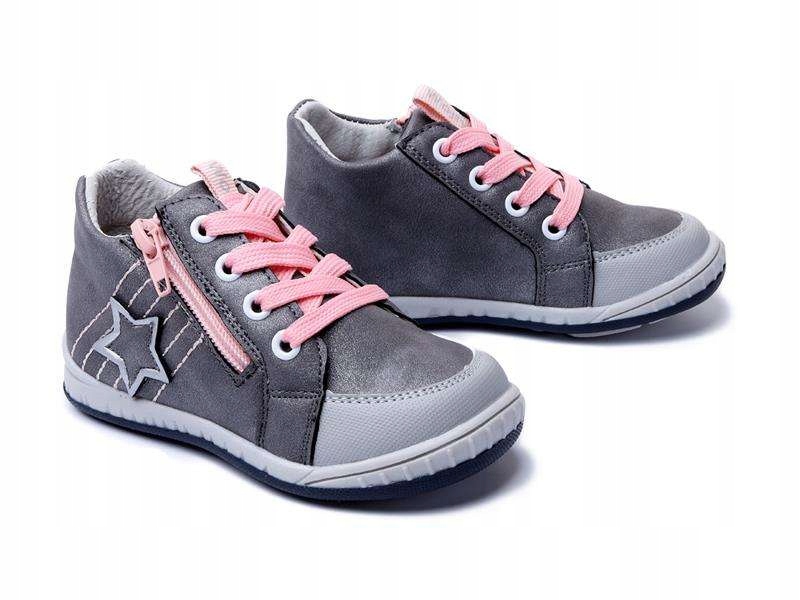 Trzewiki dziecięce WOJTYŁKO 1T60121 popiel r23 • Cena