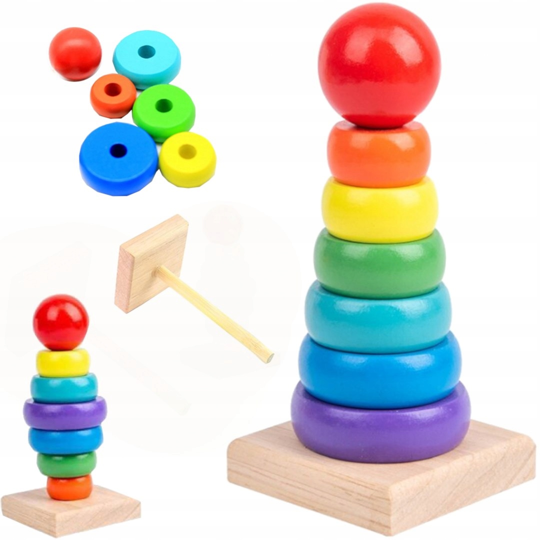 

Sorter drewniany tęczowa wieża piramida kolor SC-2