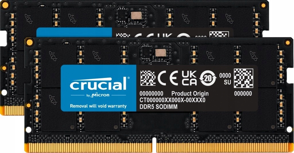 Crucial Paměť pro notebooky DDR5 Sodimm 64 Gb (2*32)/4800 CL46 (16Gbit)