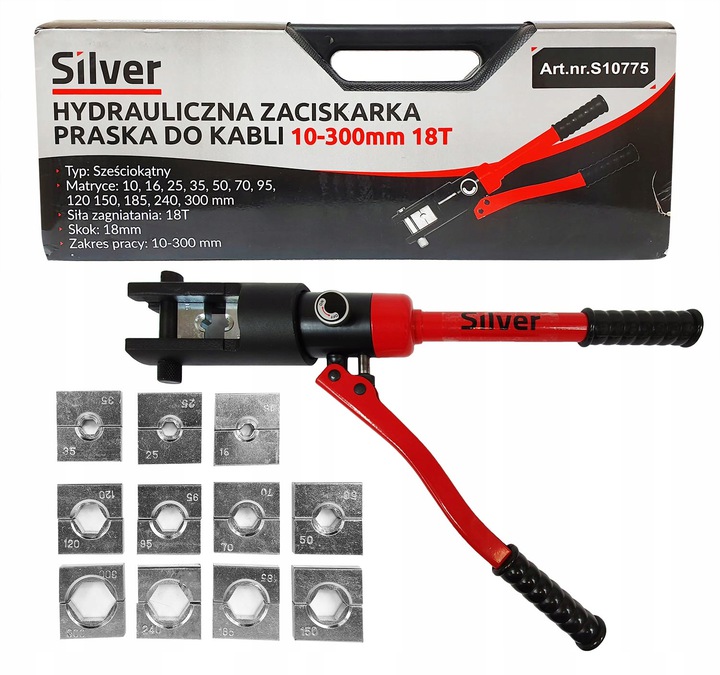 Hydraulická svorka pro kabely 10-300 mm 18T lisovací Silver