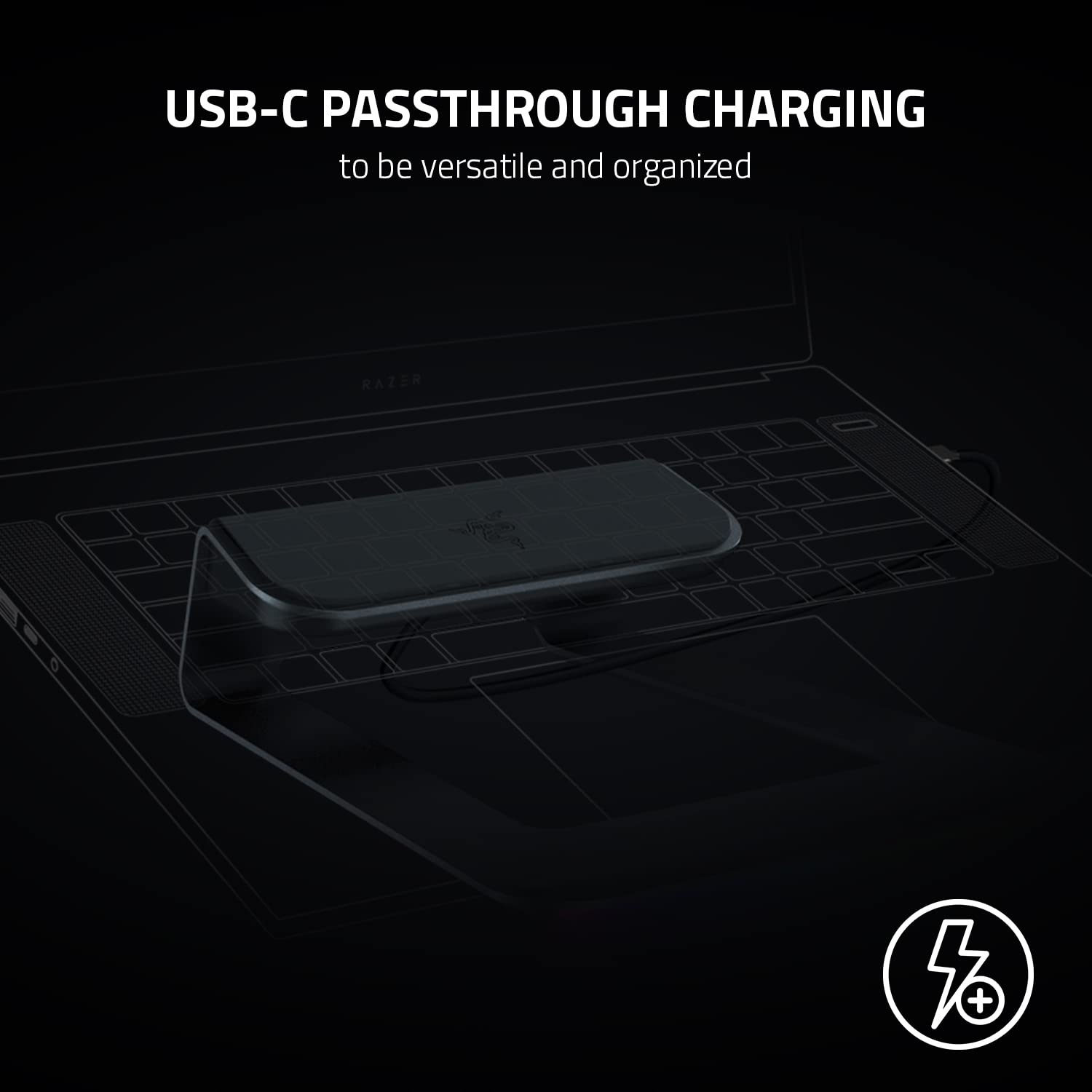 RAZER Podstawka Pod Laptopa Chroma V2 Ergonomiczna Aluminiowa USB-C RGB — miniatura 4