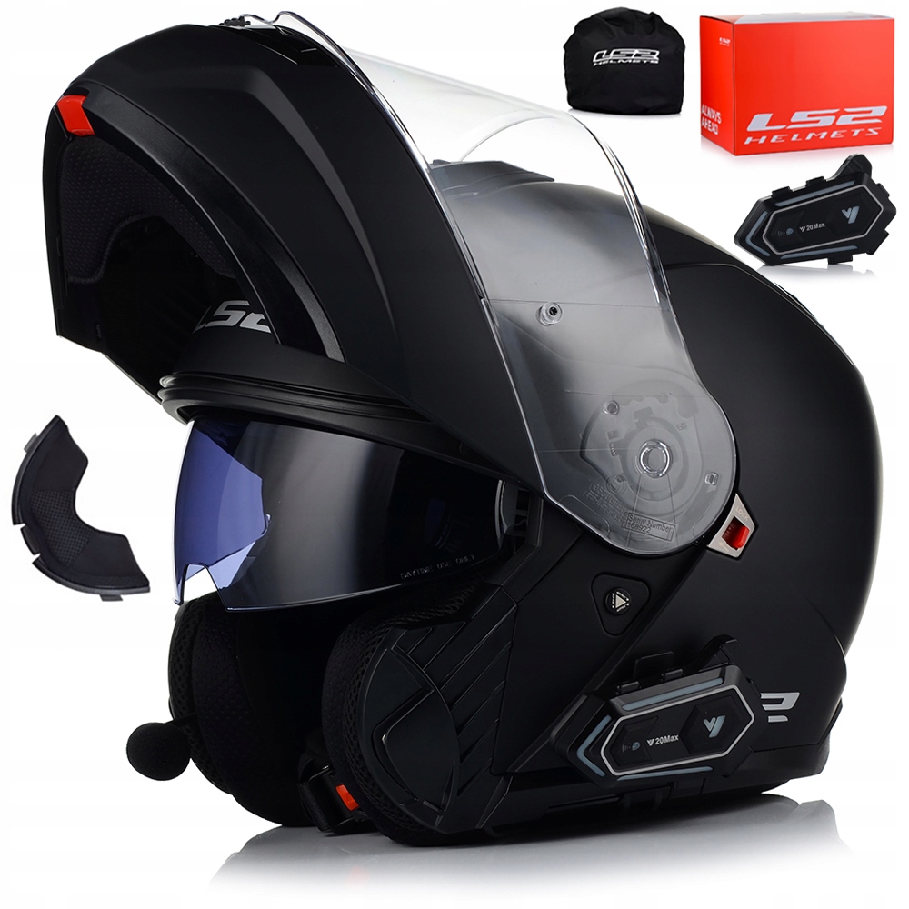 Motocyklová Prilba LS2 FF908, Čierna Matná Interkom 1ST Bluetooth