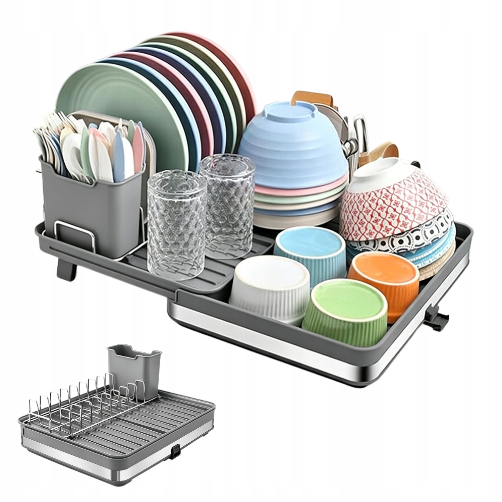 Sušička Odkapávač Na Nádobí Stojící Šedá Na Příbory Nádobí Velká