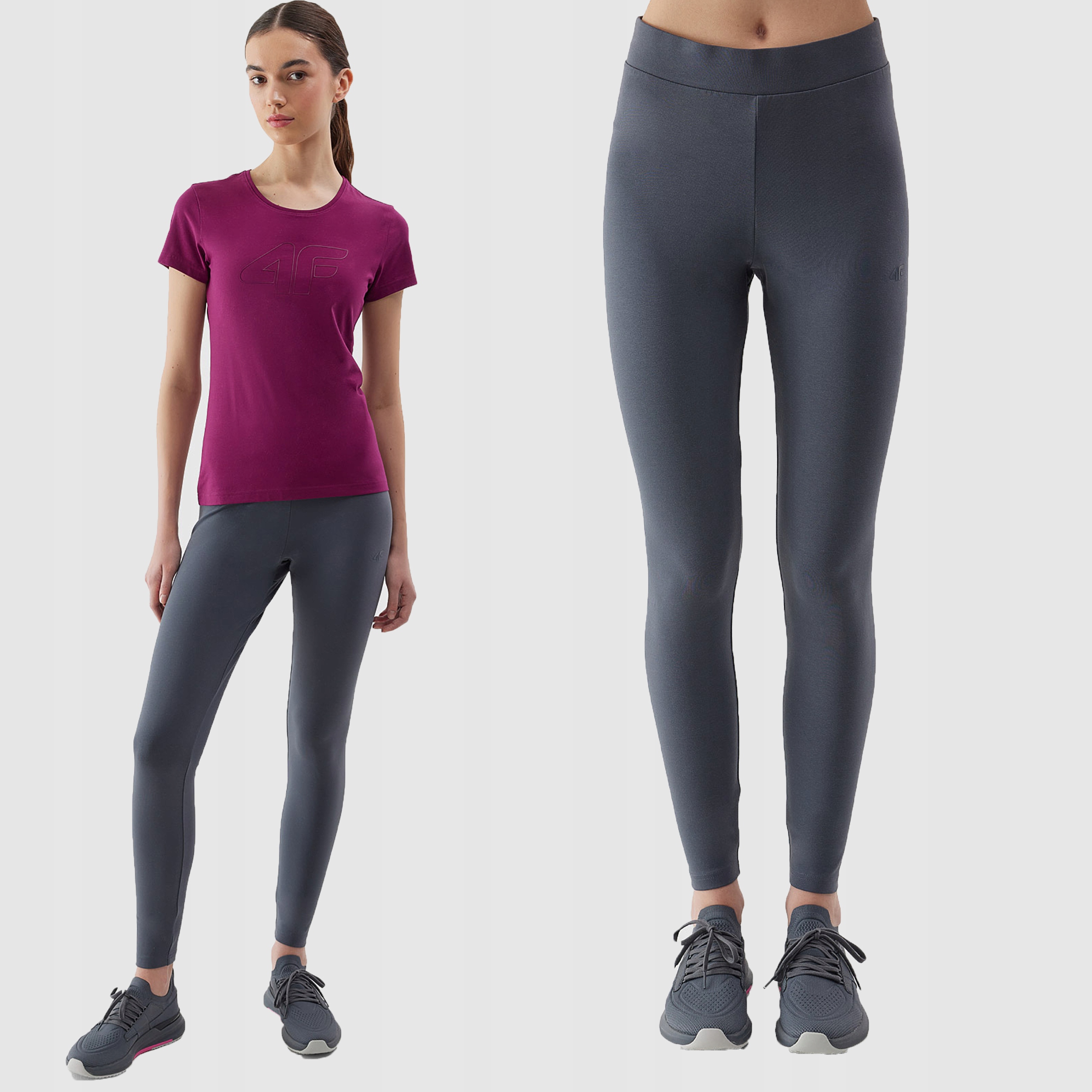 4F Legginsy Damskie Dzianinowe Sportowe SS24