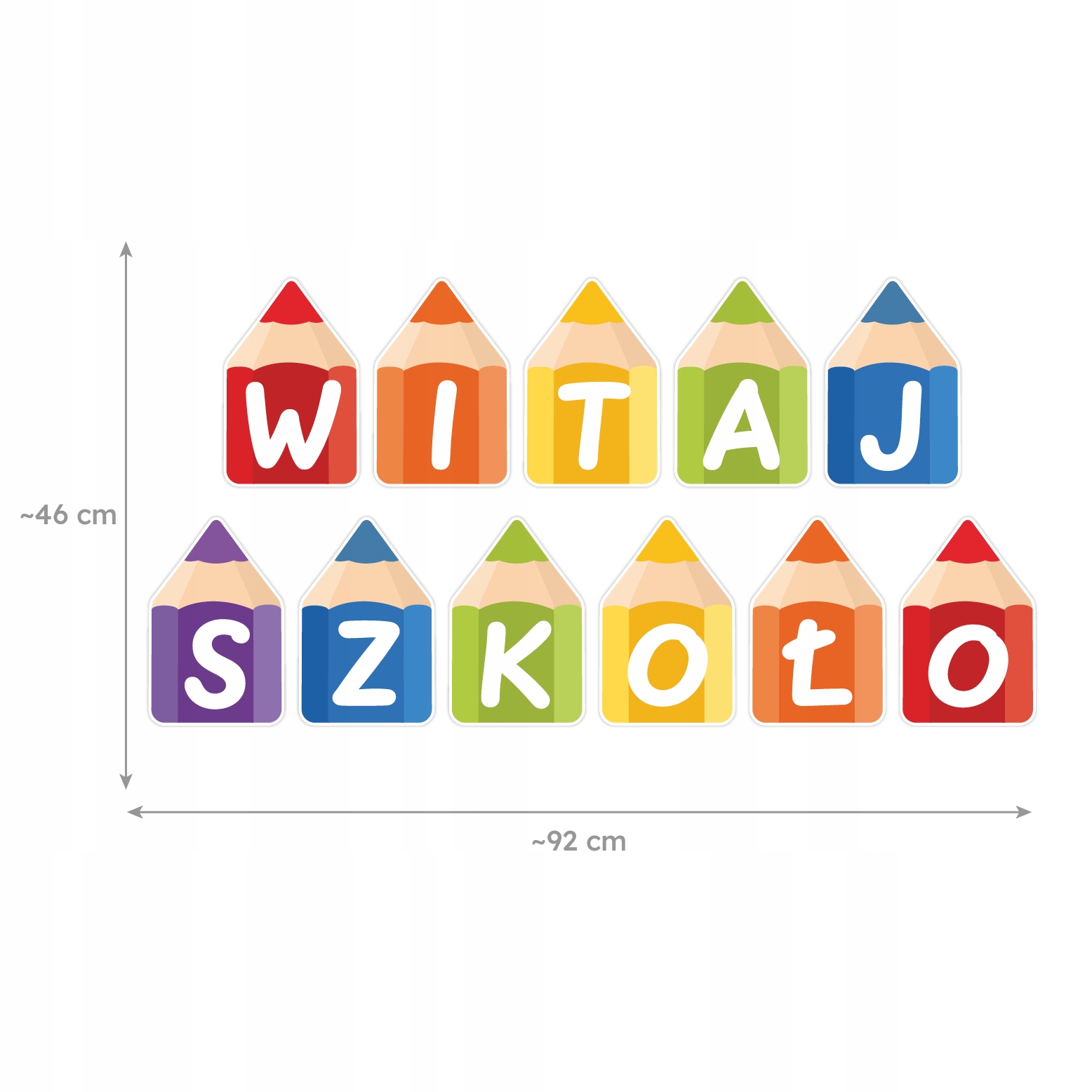 DEKORACJA SZKOLNA DUŻY NAPIS - KOLOROWE KREDKI: WITAJ SZKOŁO - LearnHow EAN (GTIN) 5905080747591