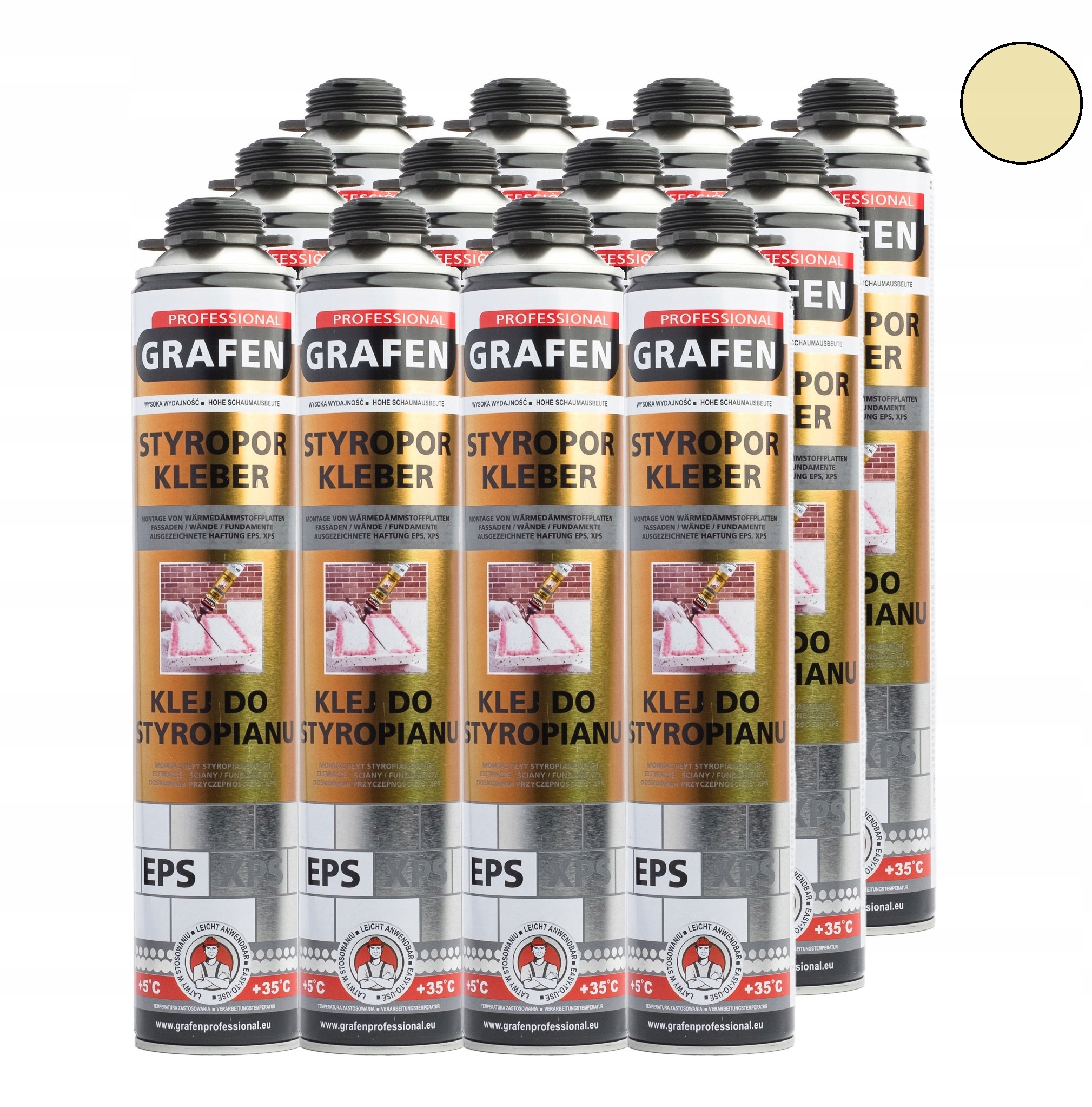 12 x Pianoklej Lepidlo na polystyren Eps Xps Grafitové bílé