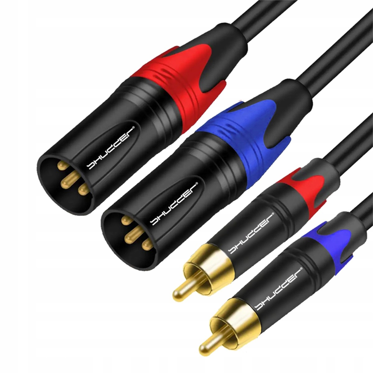 Kabel 2x Rca 2x Xlr 5 m Shudder Premium konektor 2XLR konektor 2RCA