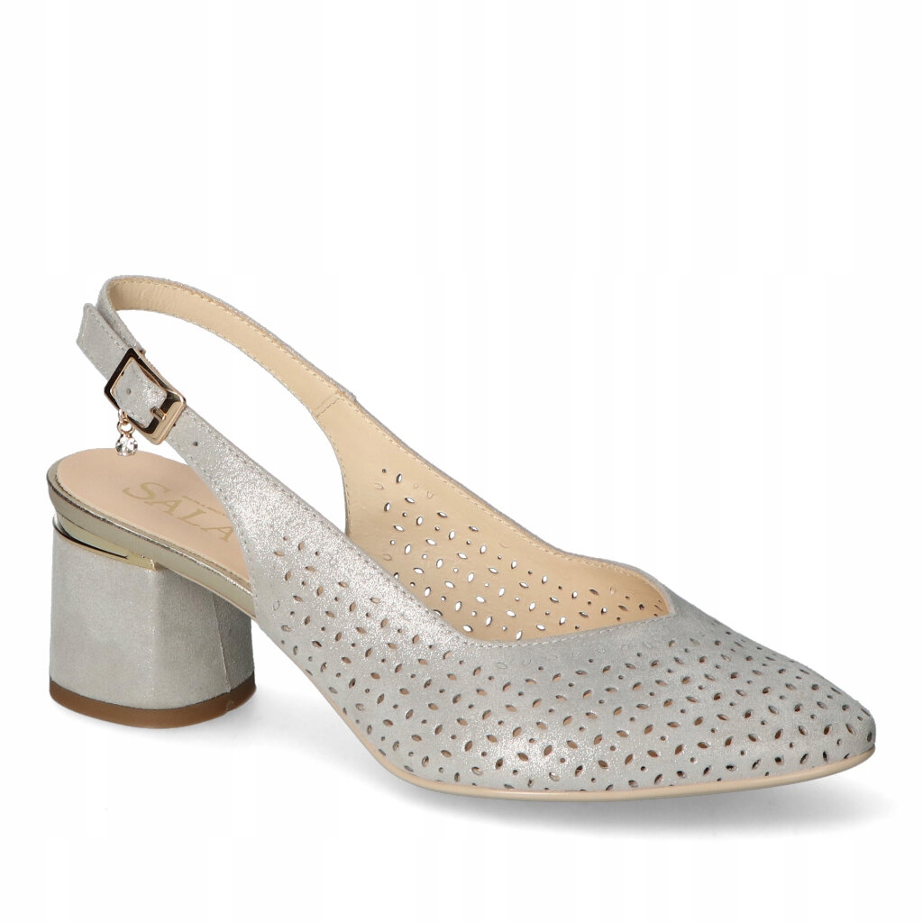 Sandály Sala 9842/1071 Stříbrný semiš 37