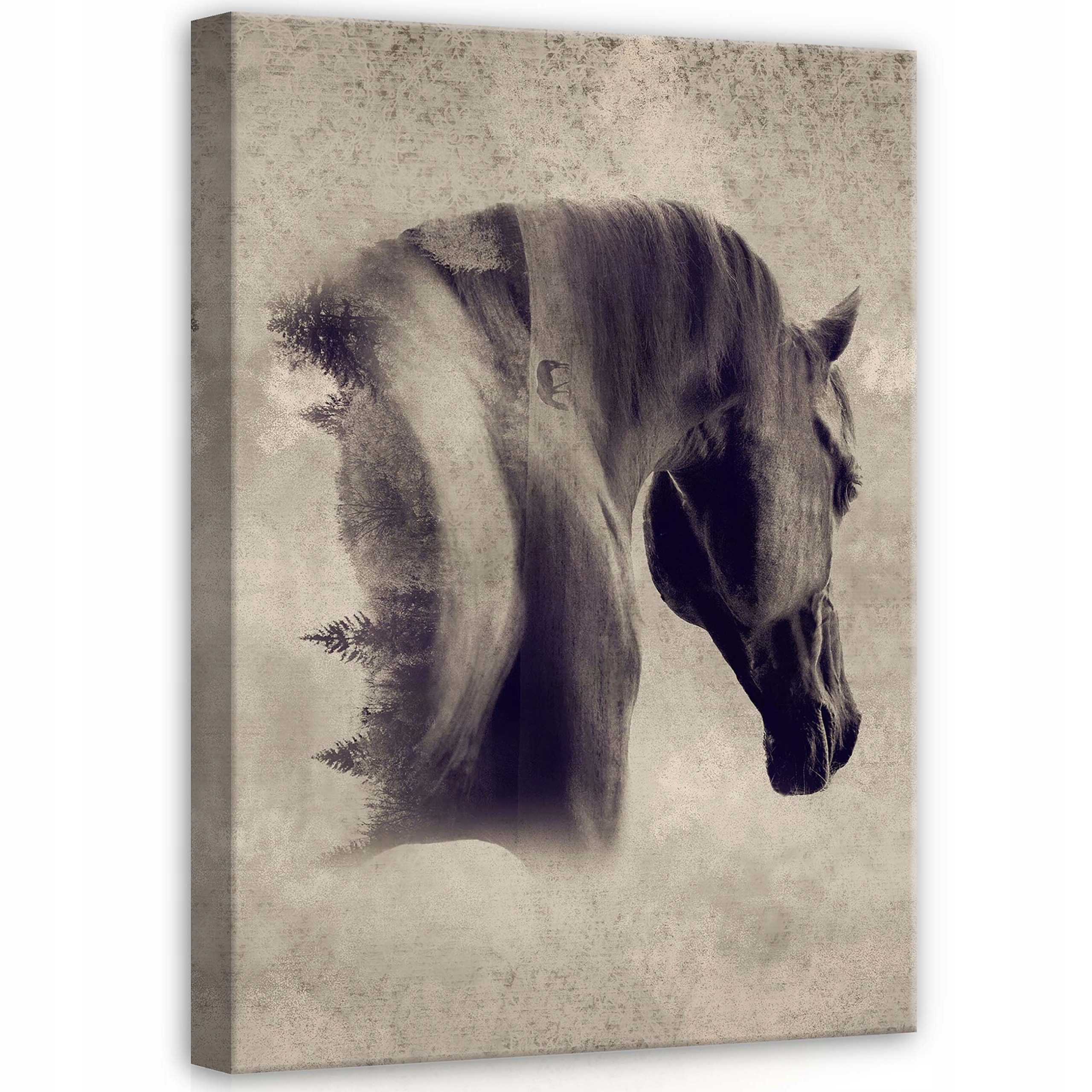 Obraz 50x70 Kůň les příroda síla grácie mystika jednota surrealismus