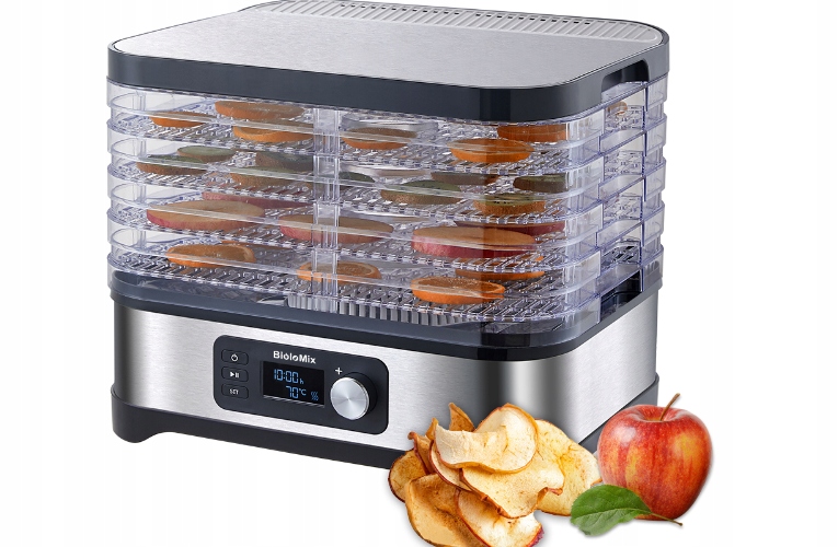 Suszarka z 5 tacami iregulowaną temperaturą do suszenia owoców warzyw mięsa