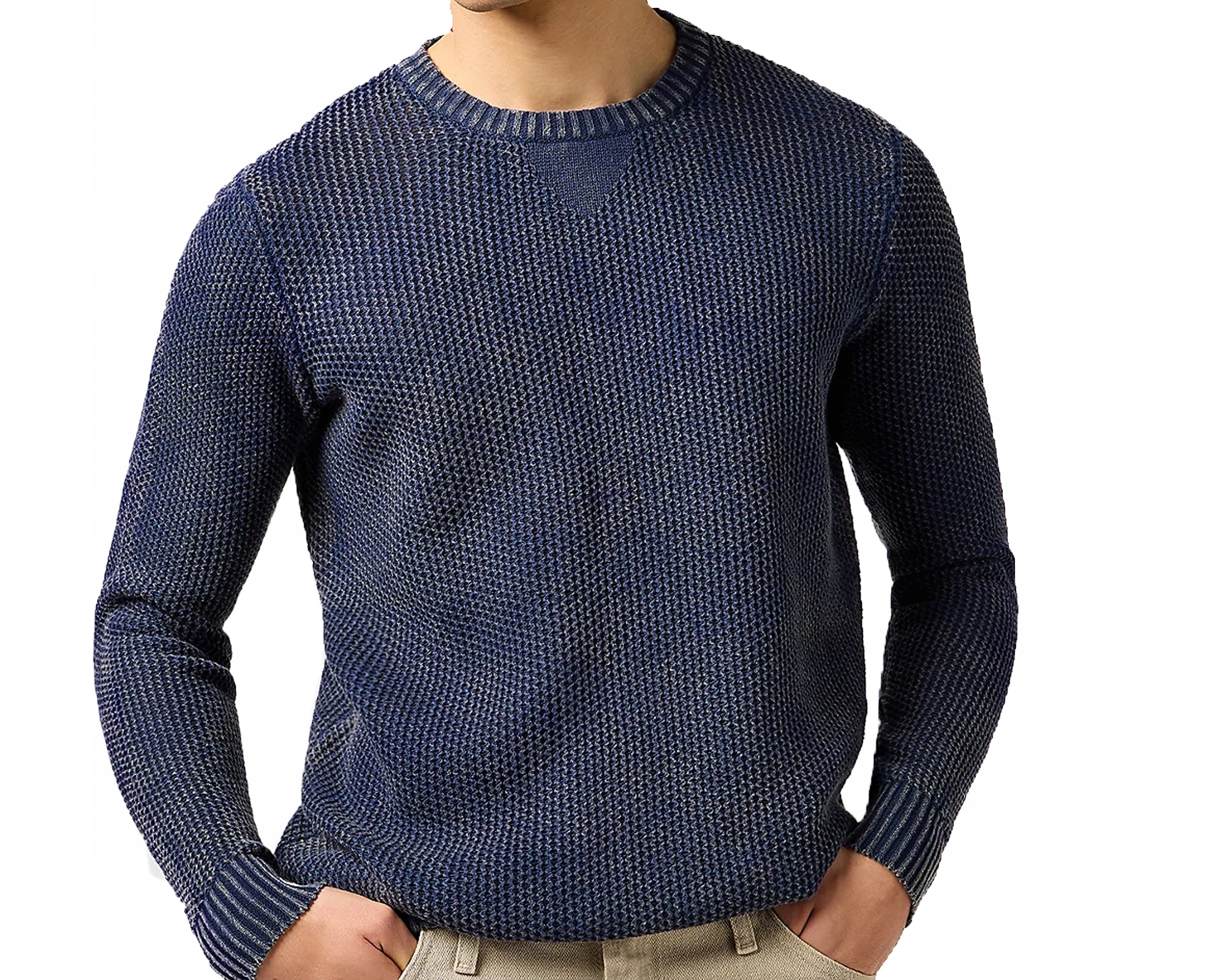 Tlustý svetr Lee bavlna crew neck Navy XXL