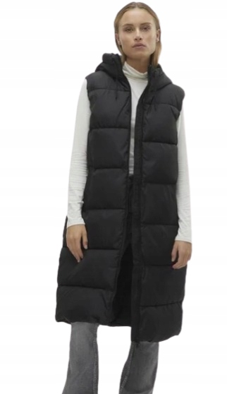 Vero Moda Dámská Černá Prošívaná Vesta Na Zip Xs J7B