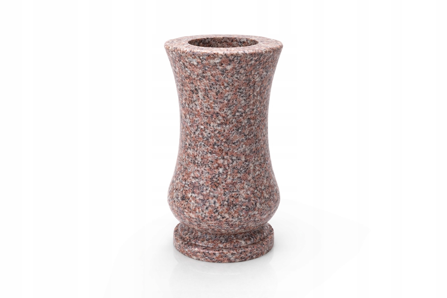 Granitová váza na hřbitovní náhrobek Hnědá 28 cm Kulatý Tulipán Granit