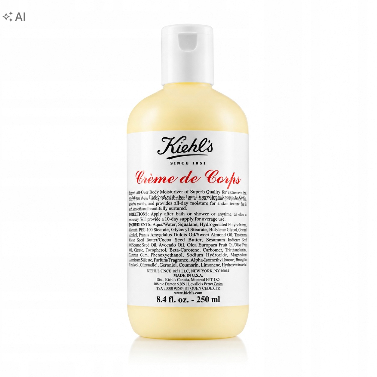 Kiehl's Creme De Corps Mleczko Balsam Do Ciała Nawilżający 250 ML