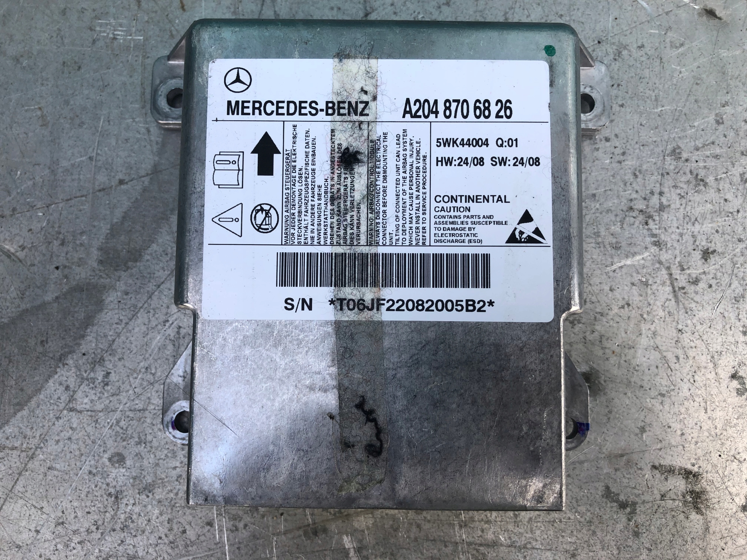 MERCEDES W204 STEROWNIK MODUŁ PODUSZEK AIRBAG