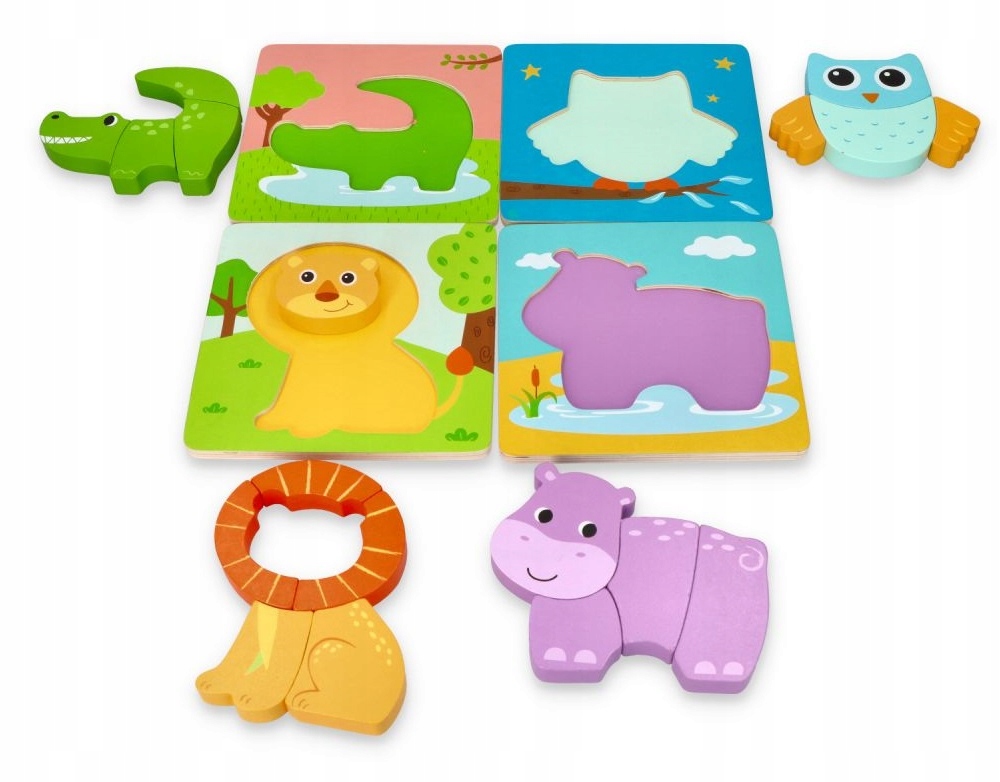 

Puzzle 3D Przestrzenne dla dzieci Zwierzęta Lelin