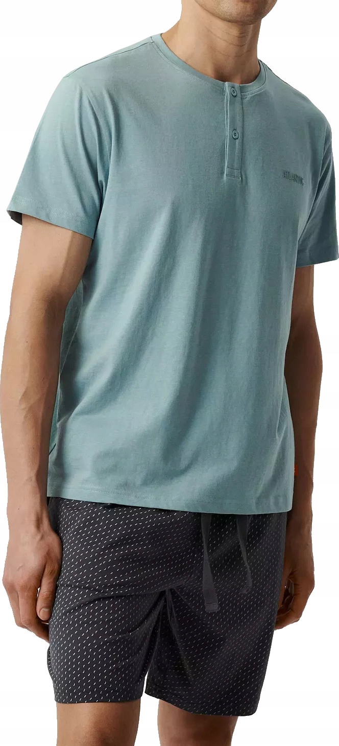 Pánské Pyžamo Atlantic NMP386 Krátký Rukáv Rozepínací Kraťasy Na Léto *L*