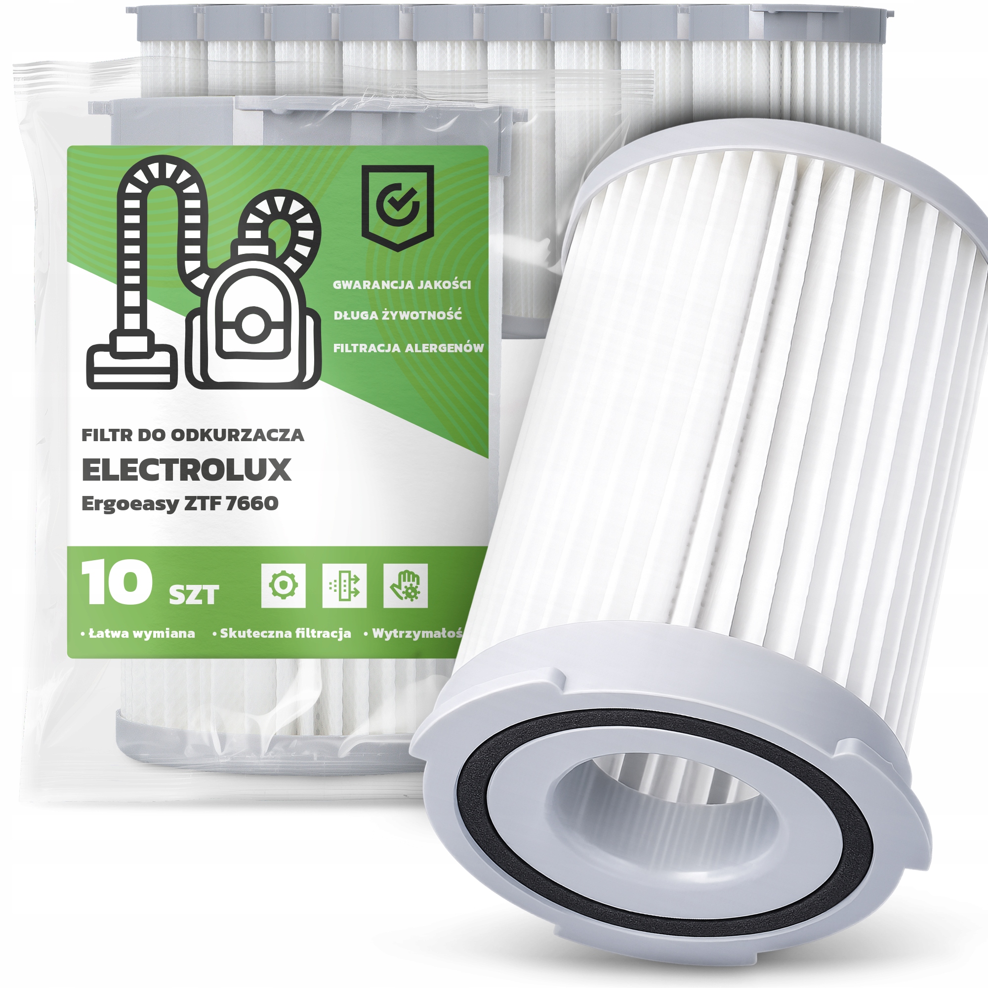 10 x Vzduchový Filtr pro vysavač Electrolux Ergoeasy Ztf 7660 Hepa Em-w