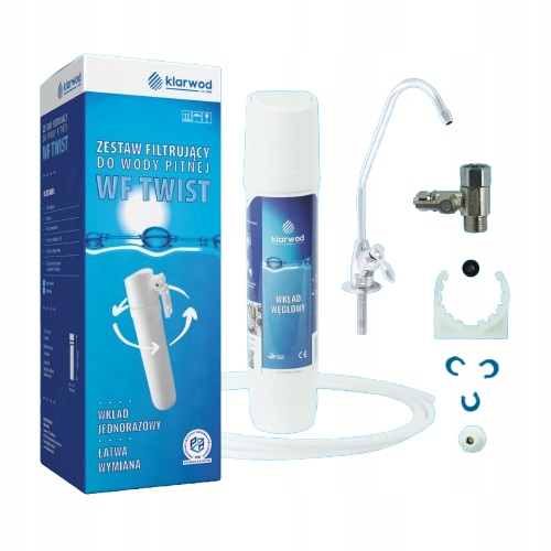 Klarwod Wf Twist Zestaw Filtrujący Do Wody Z Węglem Aktywnym +wylewka Chrom