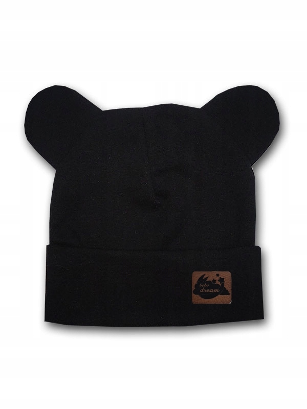 

Czapka Wiosenna z uszkami misia czarna