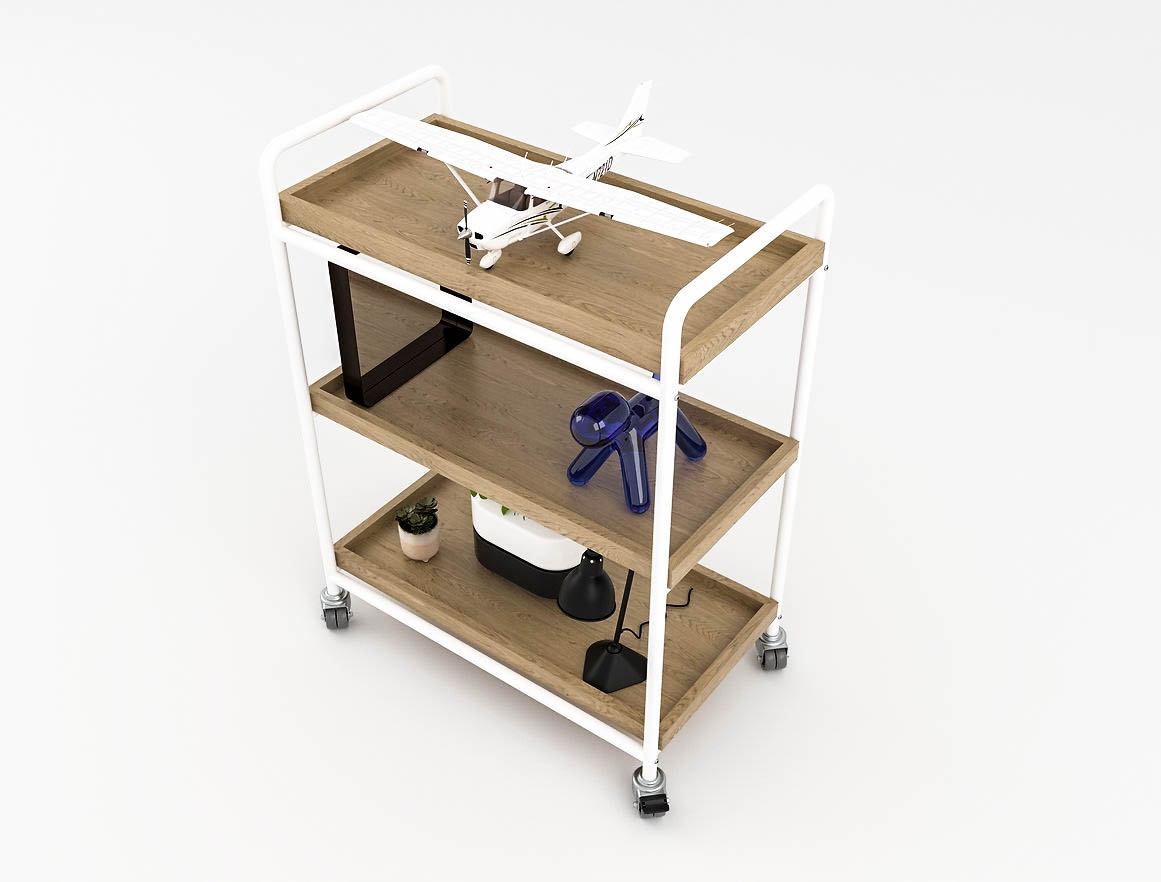 REGAŁ SKLEPOWY WYSTAWOWY Z RURKI NA KÓŁKACH LOFT INDUSTRIALNY DĄB 112CM Głębokość mebla 45 cm