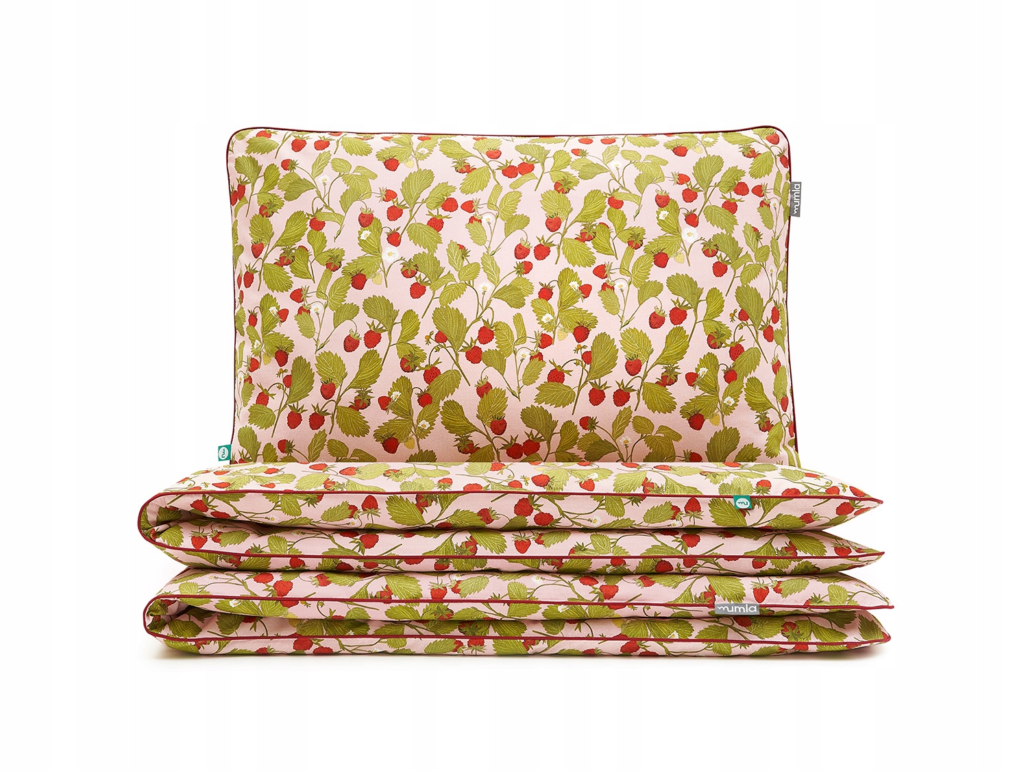 Posteľná Bielizeň Jahody 160 x 200 cm 2 x 80 x 70 cm Mumla
