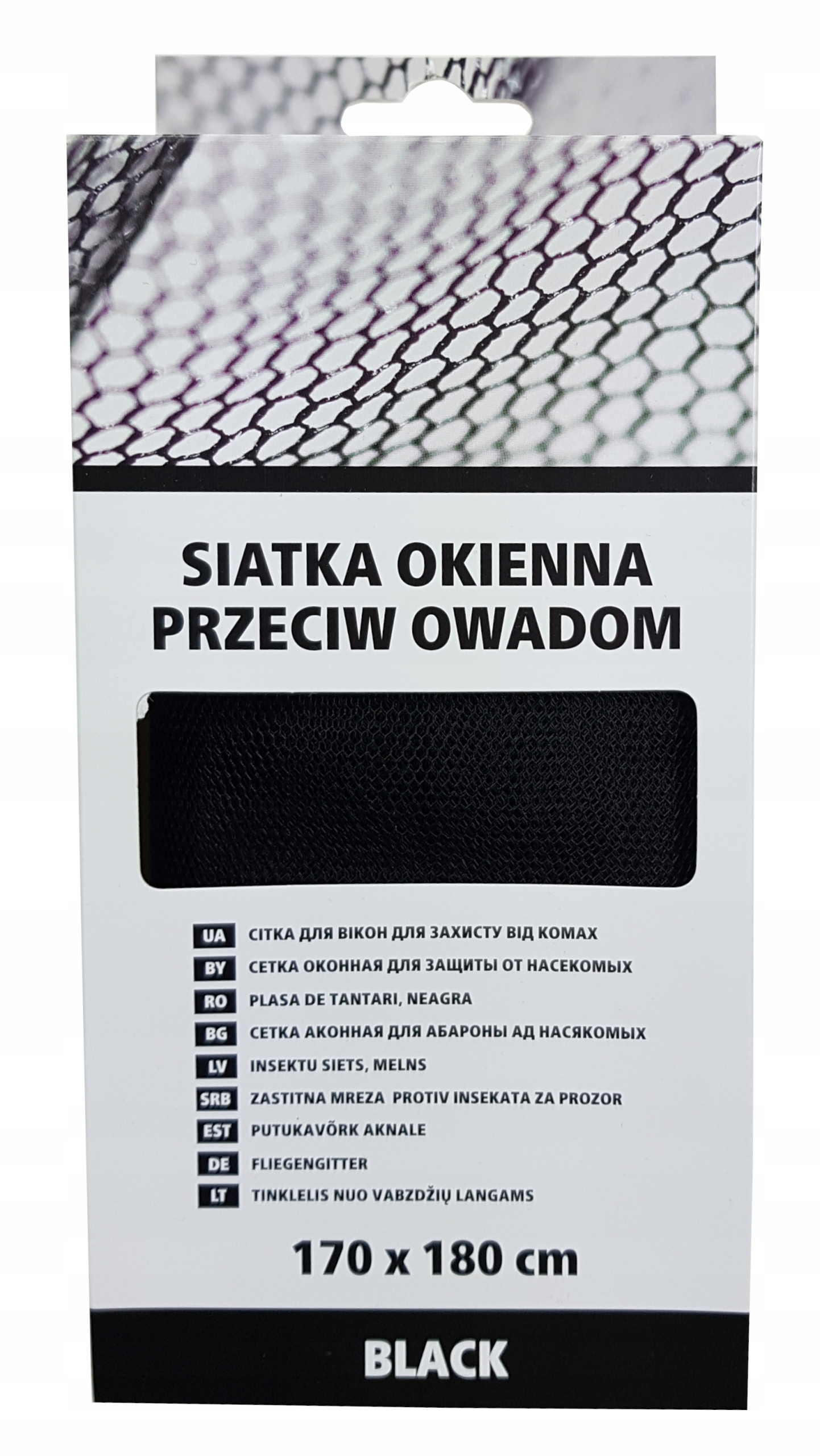 

Siatka moskitiera okienna owadom 170 x 180 czarna