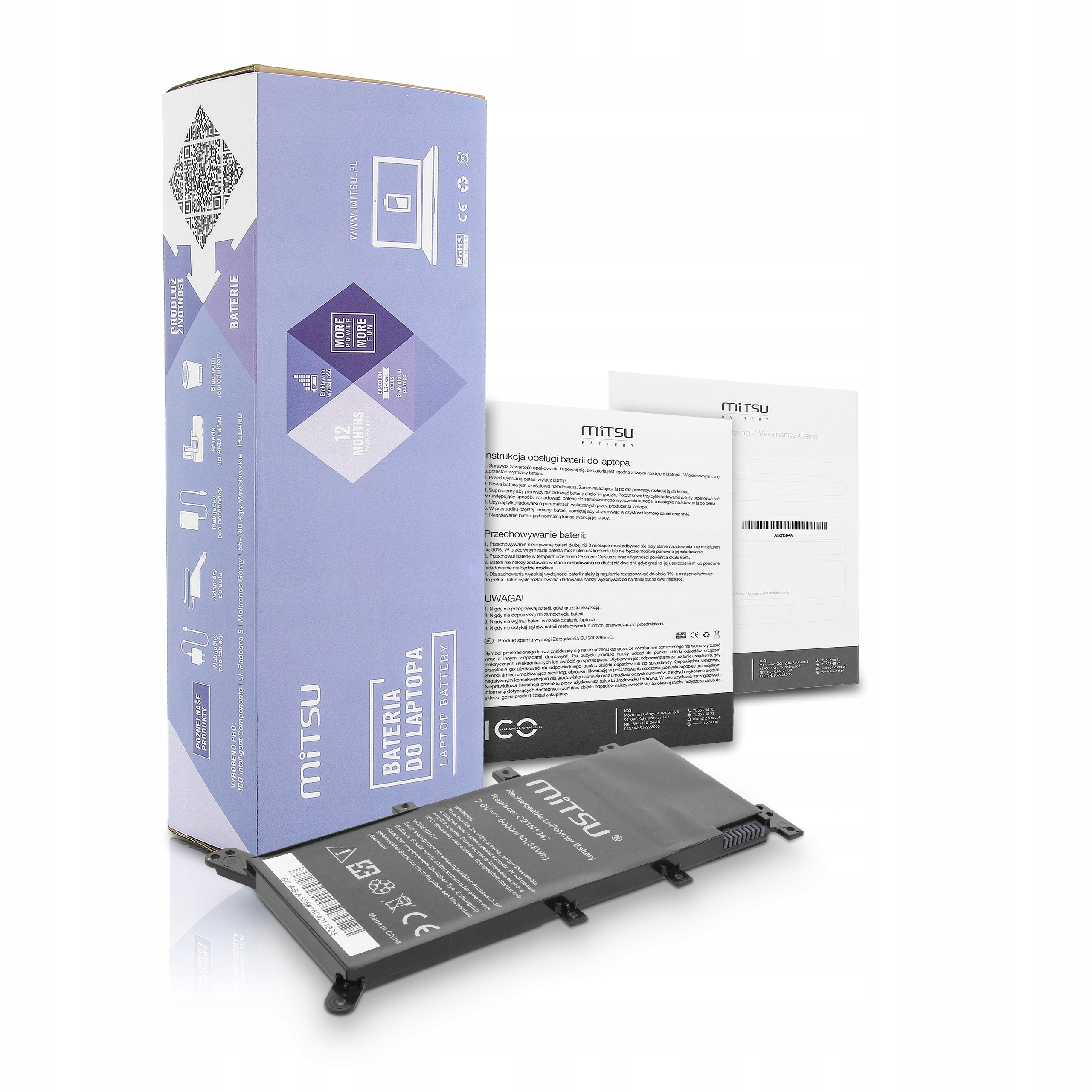 Baterie Mitsu pro Asus A555, F555, K555