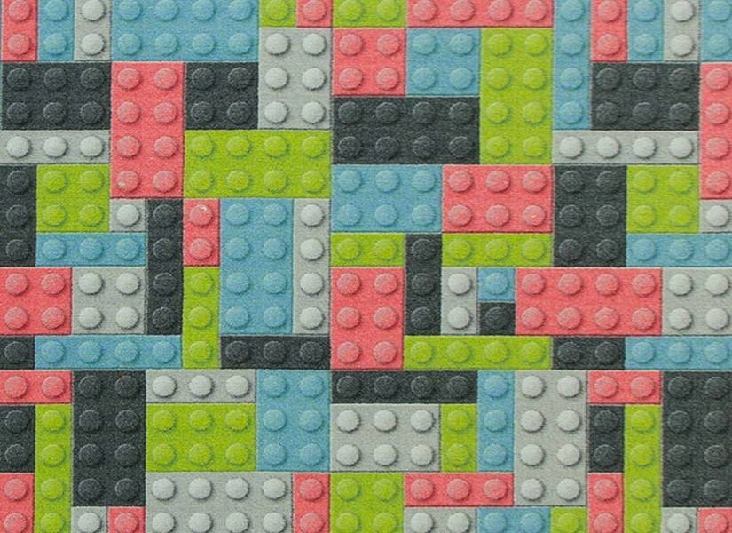 

100x150 cm Modny Dywan Do Pokoju Dziecka Klocki 3D