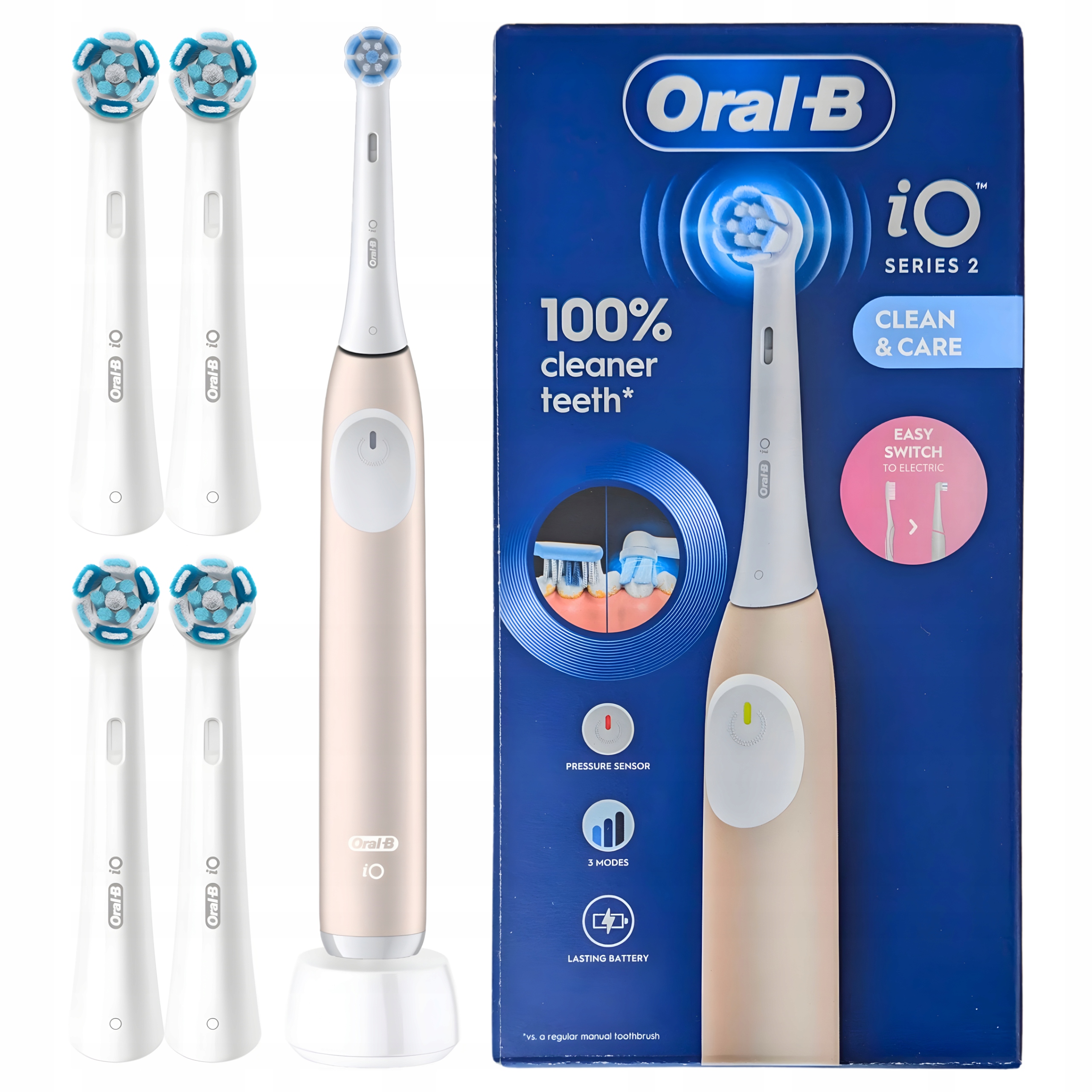 Szczoteczka Elektryczna Magnetyczna Oral-B iO Series 2 Różowa, 4 końcówki